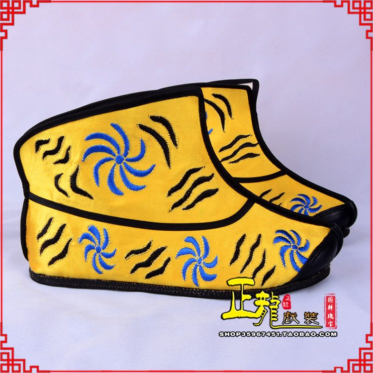 桥西.美猴王靴子虎纹靴金黄快靴 猴鞋