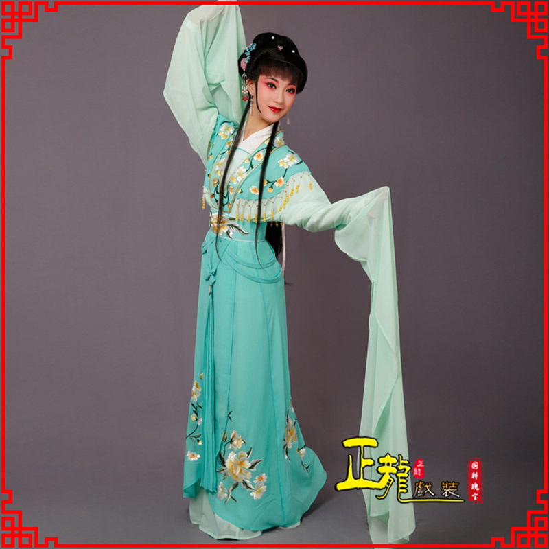 桥西青衣水袖戏服演出服 云肩花旦衣
